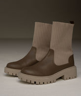 Botín Roma mocca – Sock boot en cuero genuino