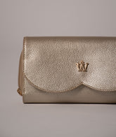 Porta Celular Gaia Oro | Manos libres pequeño en cuero