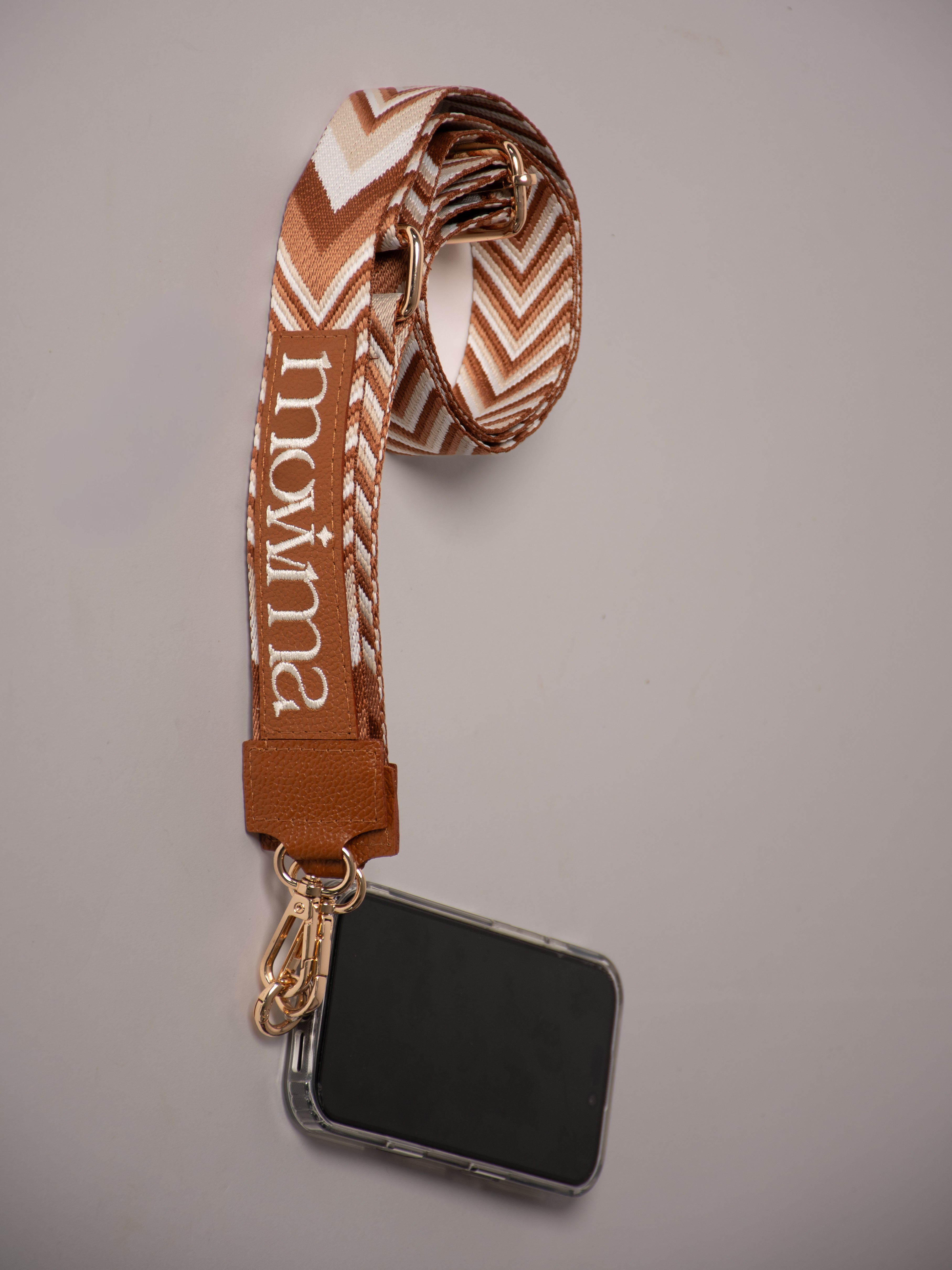 Correa miel en reata - Para bolsos y celular