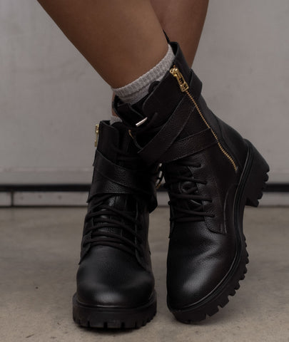 Botas de cuero Sienna negro – Elegancia atemporal en negro intenso