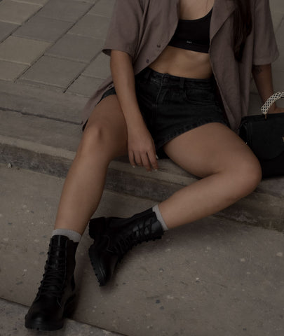 Botas de cuero Aura negro