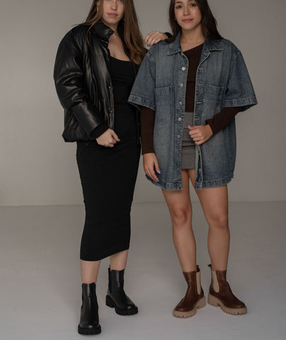 Botín Nova en cuero café (miel) con estilo chelsea