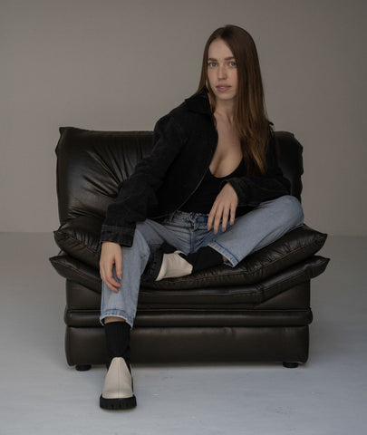 Botín Roma blanco y negro – Cuero genuino con estilo urbano