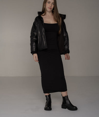 Botín Nova negro – Botín en cuero negro con estilo chelsea