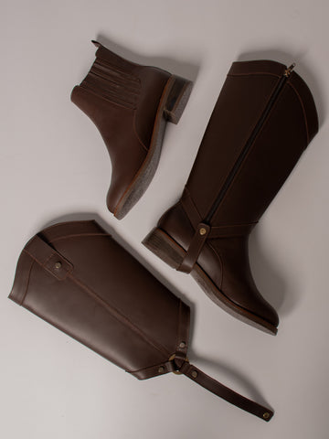 Bota convertible Vera café