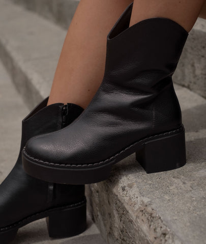 Botines texanas Montana negro – Estilo vaquero con sello artesanal