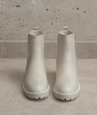 Botín Nova Marfil (Blanco Hueso) con Estilo Chelsea