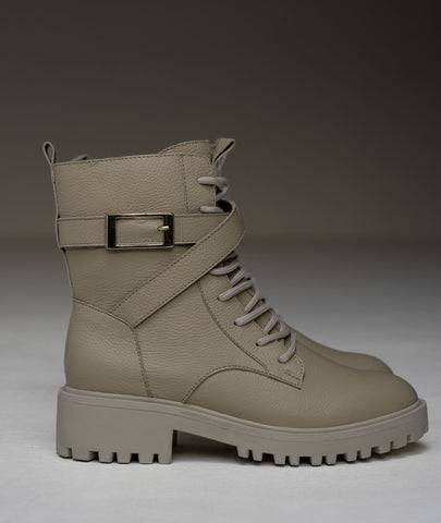 Botas de cuero Sienna beige – Sofisticación natural y hecha a mano