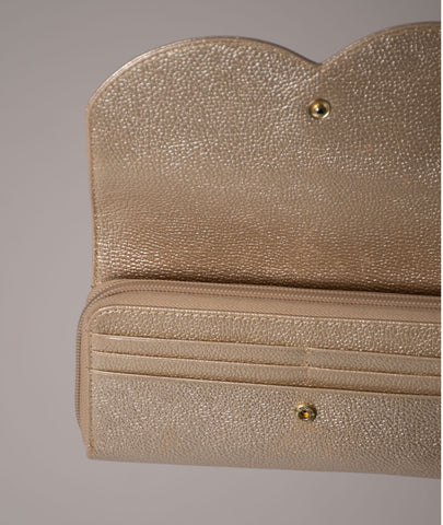 Porta Celular Gaia Oro | Manos libres pequeño en cuero