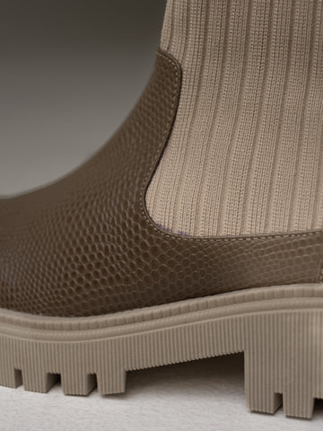 Botín Roma mocca – Sock boot en cuero genuino