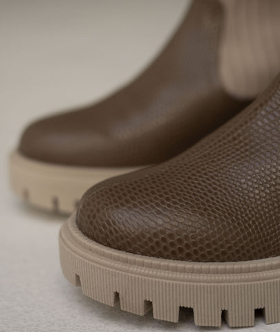 Botín Roma mocca – Sock boot en cuero genuino