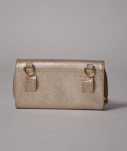 Porta Celular Gaia Oro | Manos libres pequeño en cuero