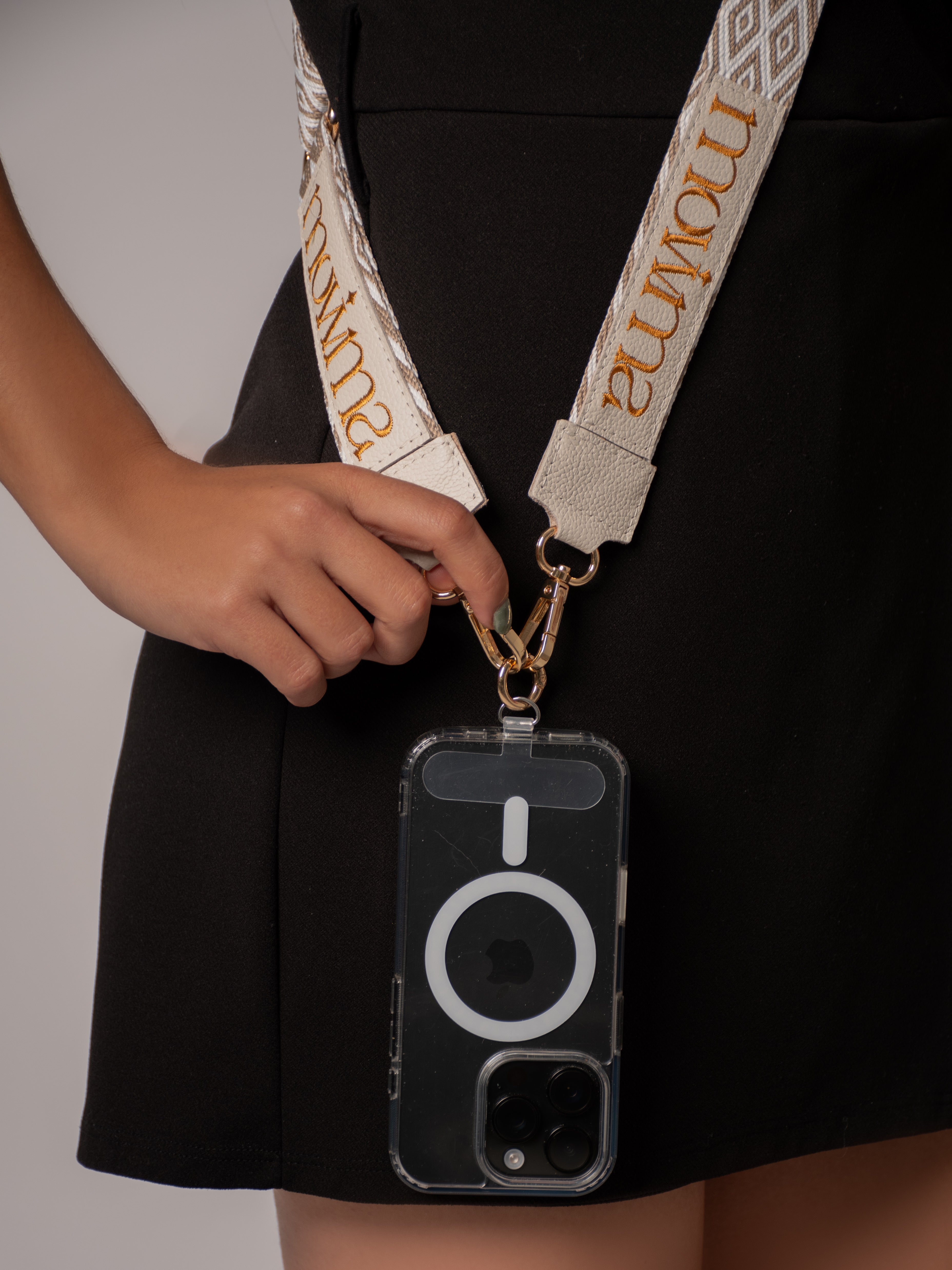 Correa marfil en reata - Para bolsos y celular