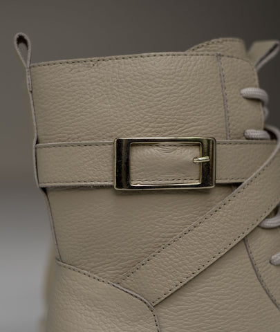 Botas de cuero Sienna beige – Sofisticación natural y hecha a mano