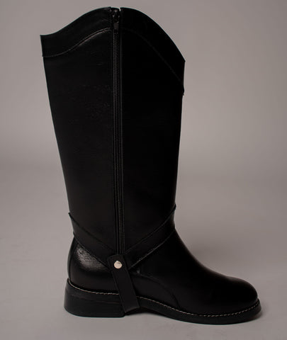 Bota Convertible Vera Negro | Botas caña larga de cuero