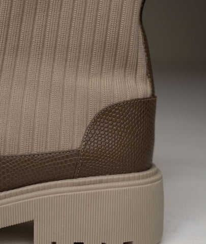 Botín Roma mocca – Sock boot en cuero genuino