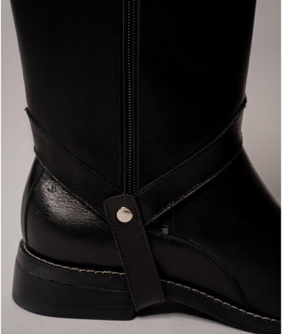 Bota Convertible Vera Negro | Botas caña larga de cuero