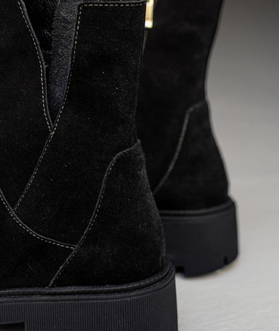 Botín de cuero Cyra negro – Sofisticación atemporal hecha a mano