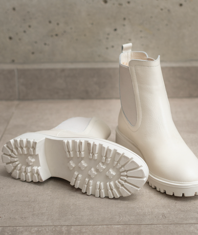 Botín Nova Marfil (Blanco Hueso) con Estilo Chelsea