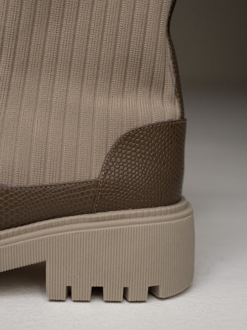 Botín Roma mocca – Sock boot en cuero genuino