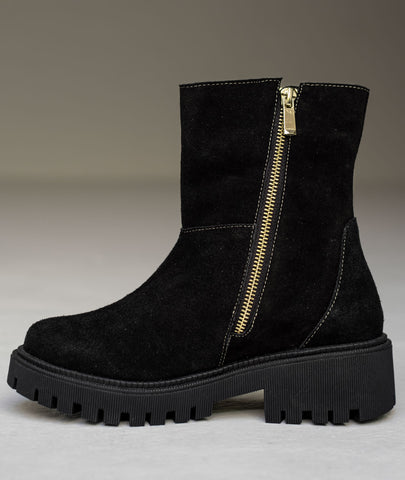 Botín de cuero Cyra negro – Sofisticación atemporal hecha a mano