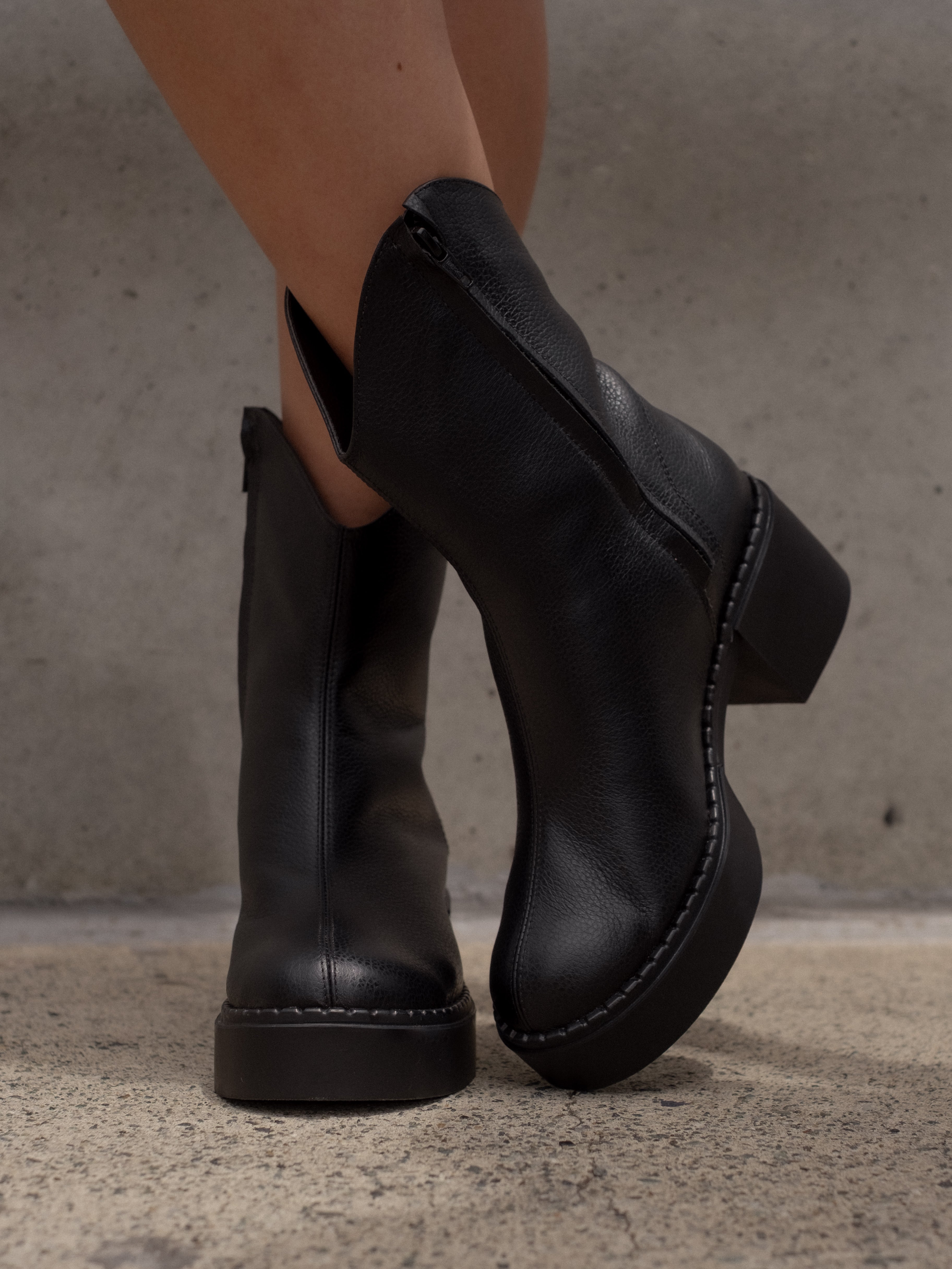Botines texanas Montana negro – Estilo vaquero con sello artesanal