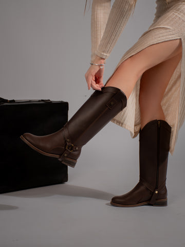Bota convertible Vera café
