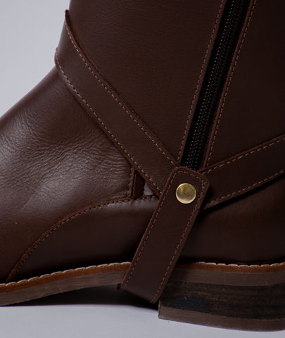 Bota convertible Vera café | Botas caña larga mujer en cuero