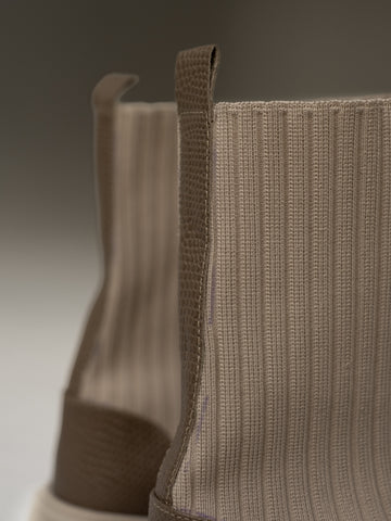 Botín Roma mocca – Sock boot en cuero genuino