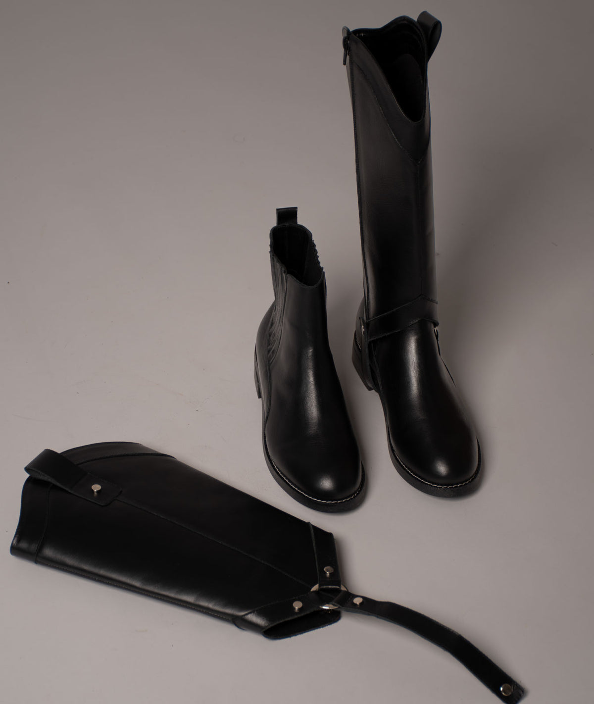 Bota Convertible Vera Negro | Botas caña larga de cuero