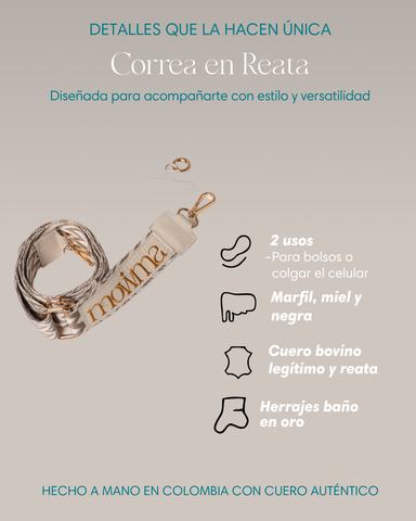 Correa Marfil en Reata para bolsos y porta celulares