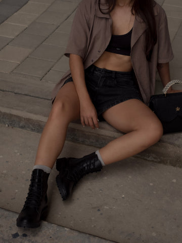 Botas de cuero Aura negro