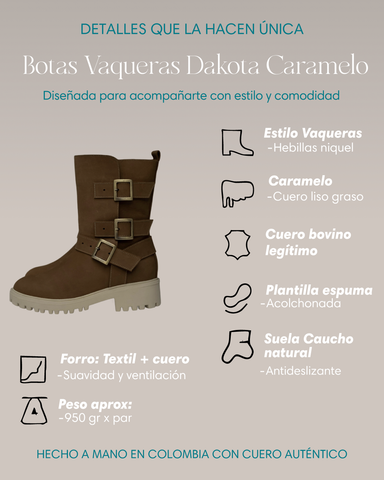 Botas texanas Dakota caramelo – Estilo clásico con toque artesanal