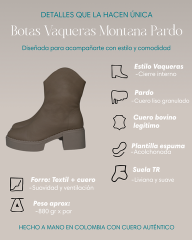 Botines texanas Montana pardo – Espíritu vaquero en cada paso