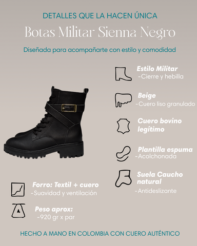 Botas de cuero Sienna negro – Elegancia atemporal en negro intenso